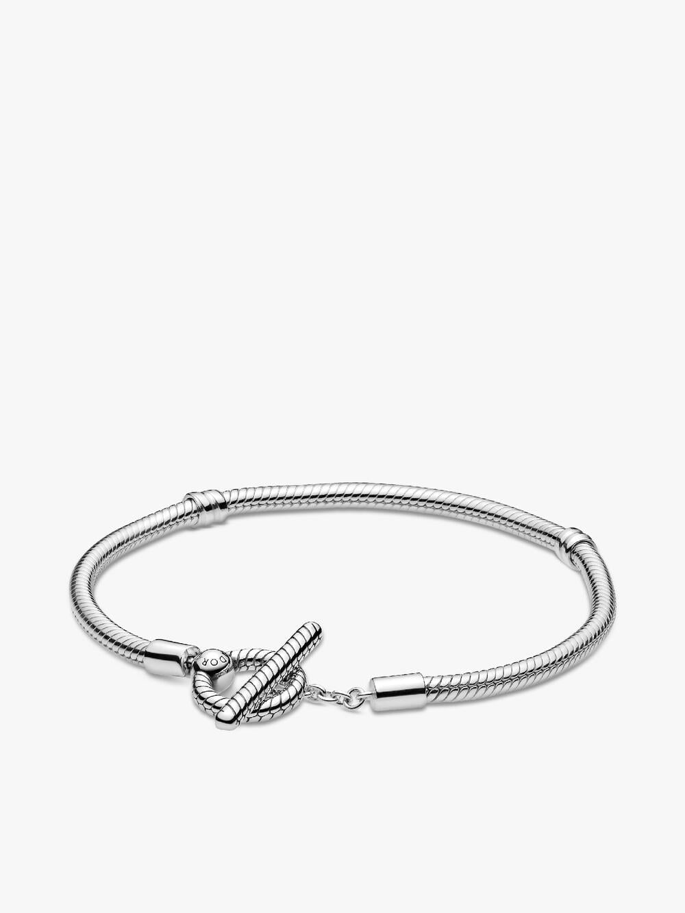 Pandora Moments Heart Closure Snake Chain Bracelet