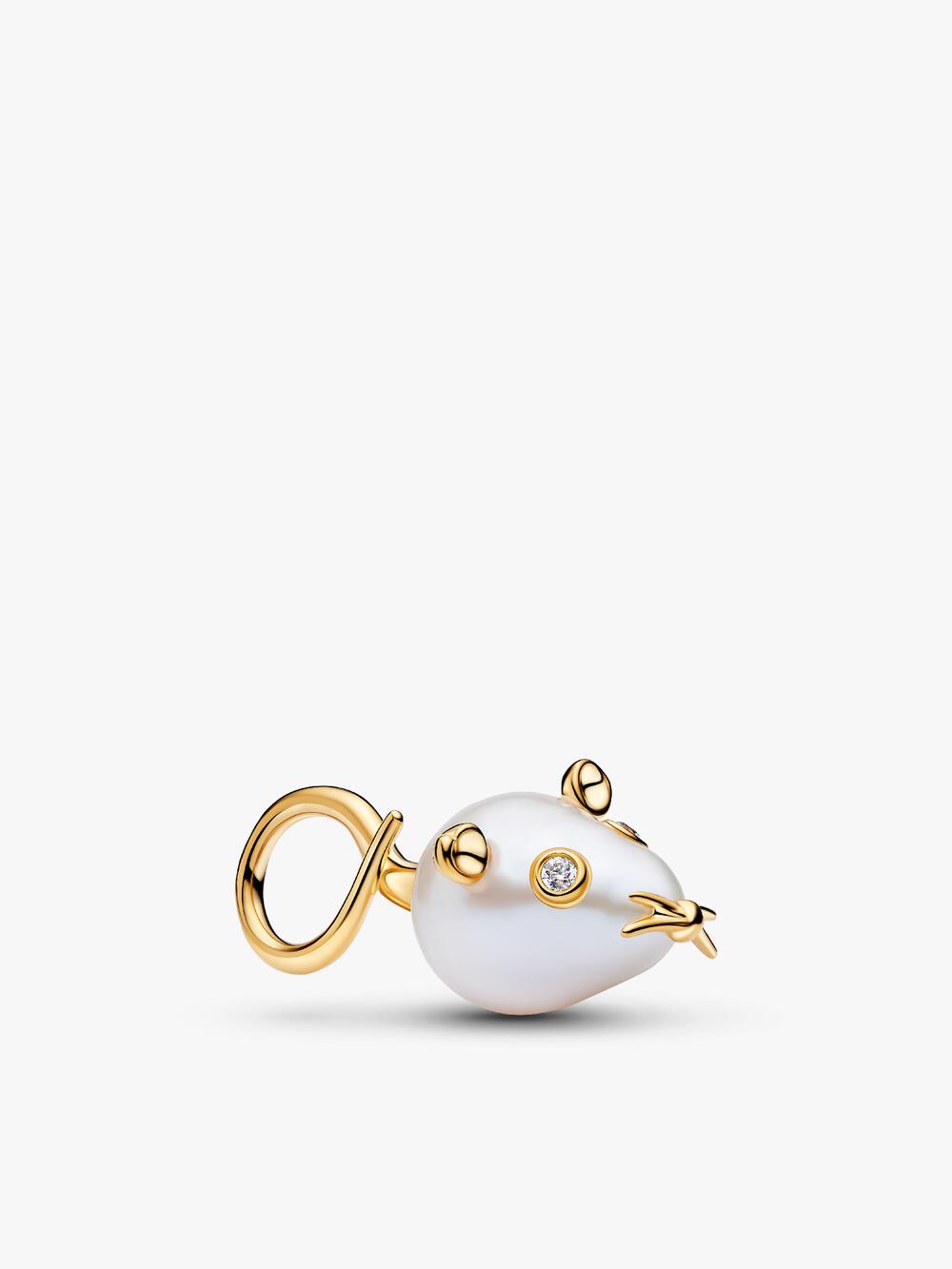 Treated Freshwater Cultured Baroque Pearl Mushroom Dangle Charm