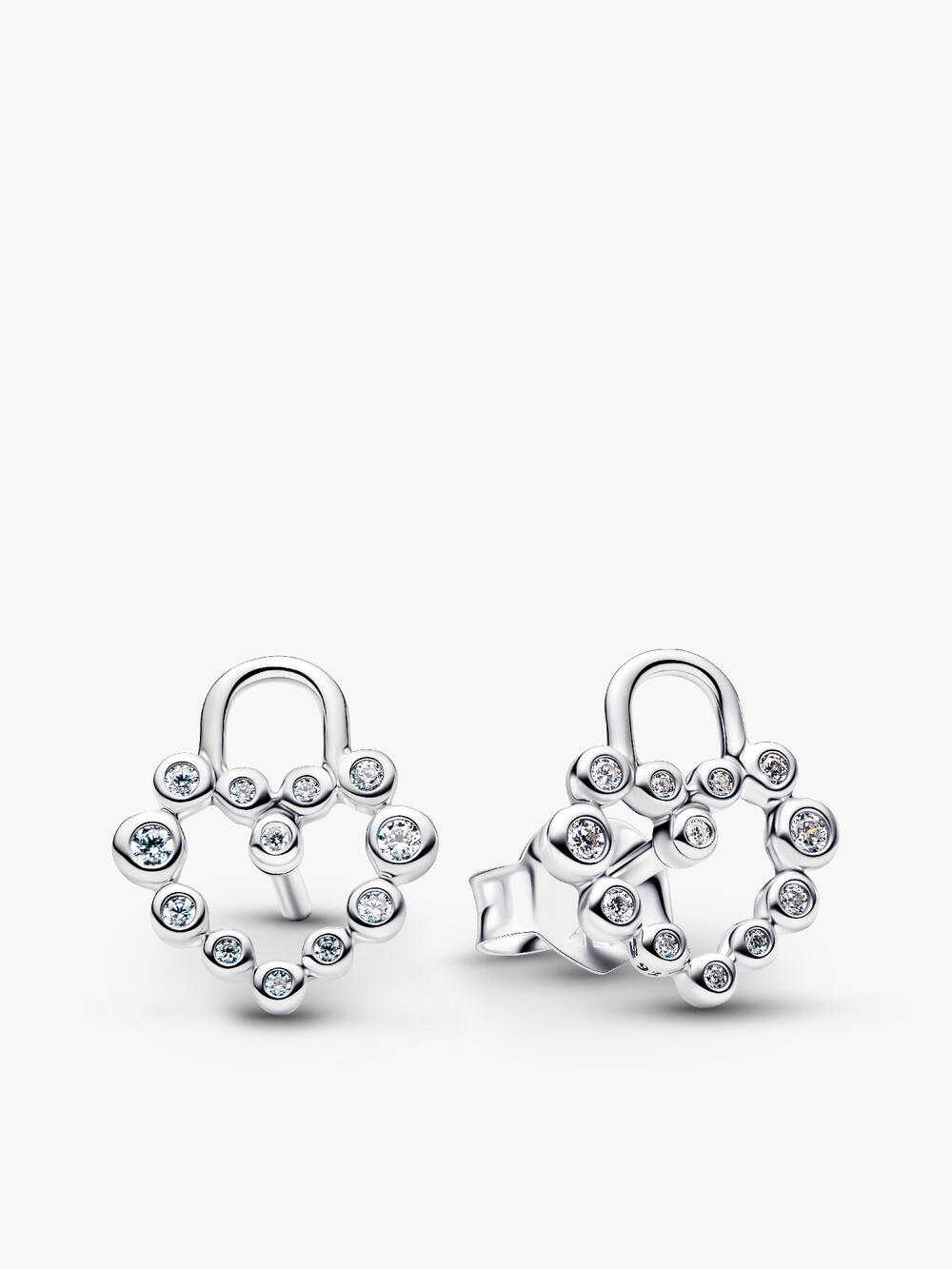 Sparkling Moon Stud Earrings