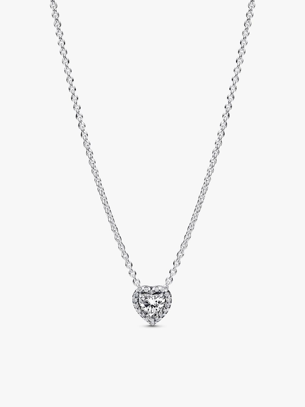 Sparkling Heart Halo Pendant Necklace